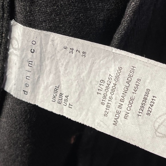 Oversized Jean Distressed Denim Jacket 100% Cotton Size 2 Pockets - Picture 12 of 16